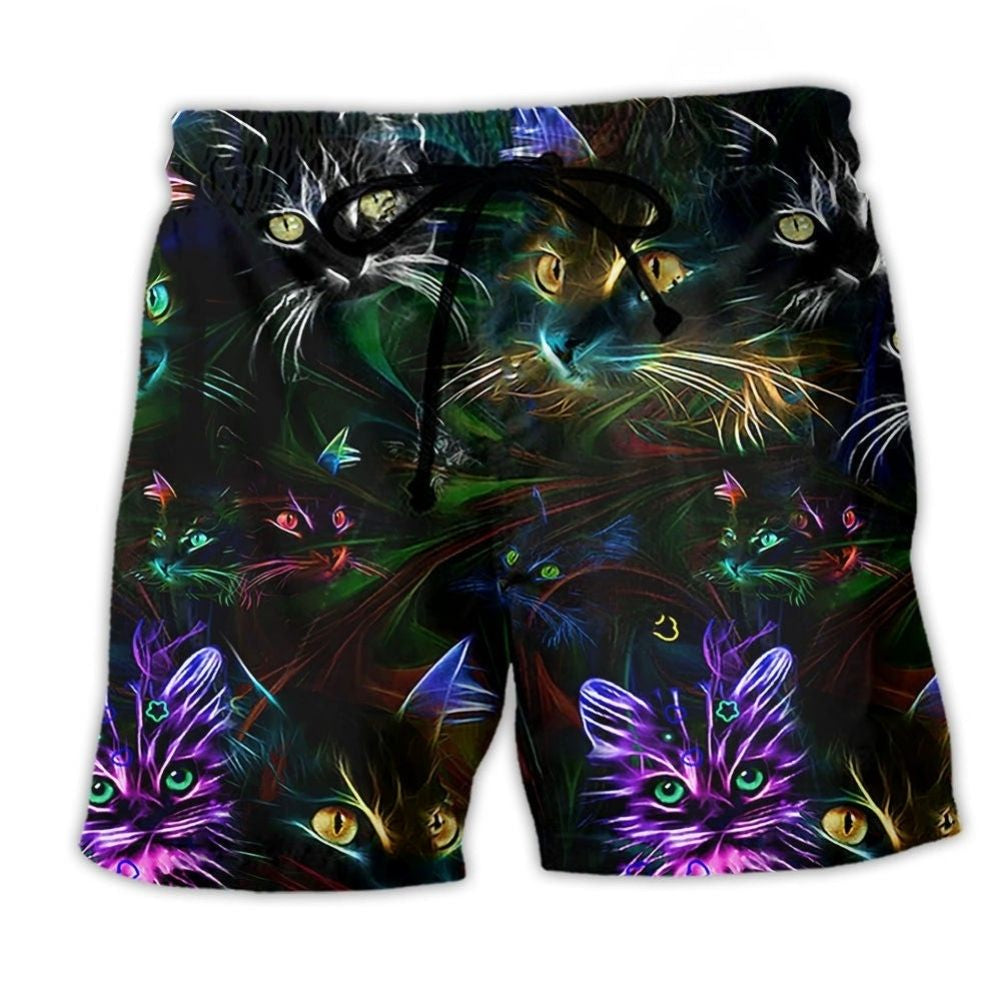 Cat Hair Don't Care Fun Beach Shorts Pattern View For Weekend Trips And Outdoor Activities