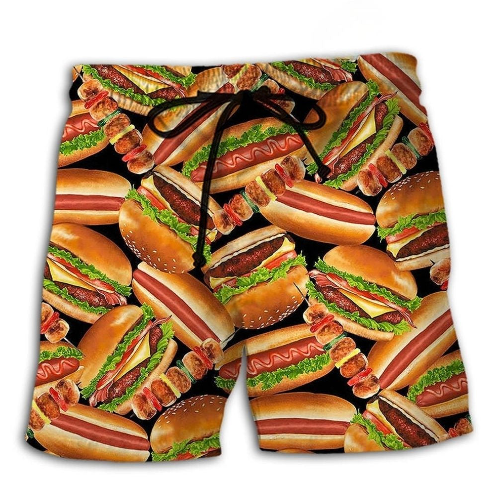 Life Is Better With Burgers Food Beach Shorts For Warm Weather Travel And Everyday Comfort