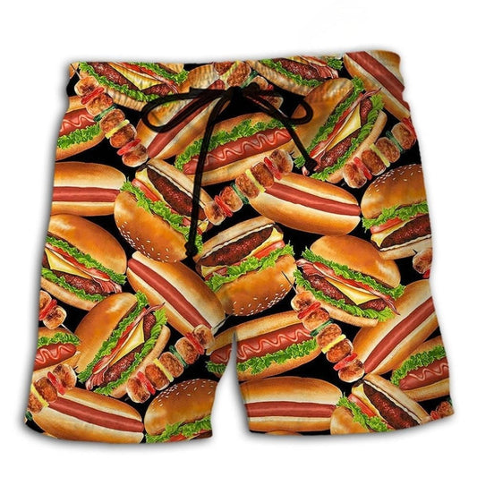 Life Is Better With Burgers Food Beach Shorts For Warm Weather Travel And Everyday Comfort