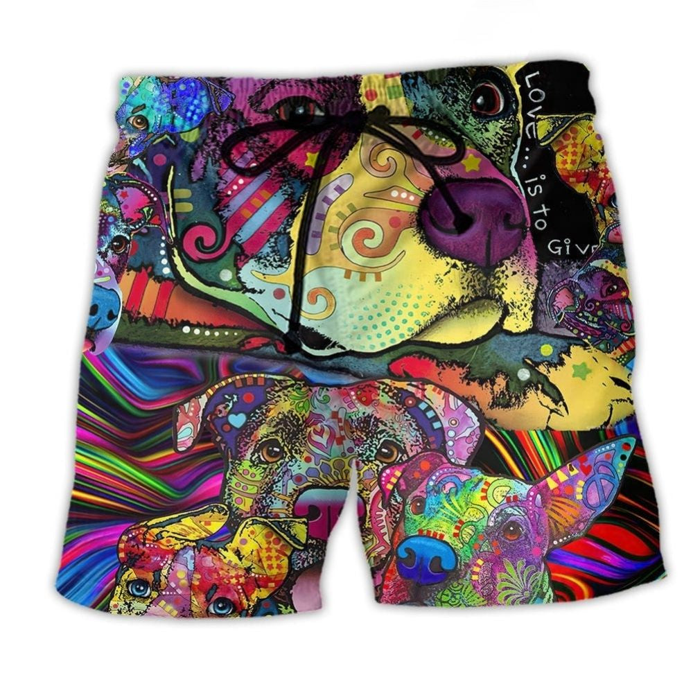 Pitbull Parents Pattern Beach Shorts For Outdoor Adventures And Thoughtful Seasonal Gifts