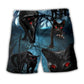 Halloween Night Black Cat Scary Beach Shorts For Beach Days And Distinctive Seasonal Style