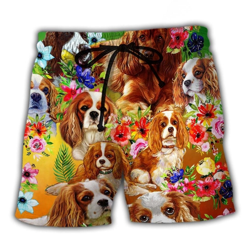 Cavalier Spaniel Dog Motivation Beach Shorts For Resort Days And Warm Weather Wardrobe