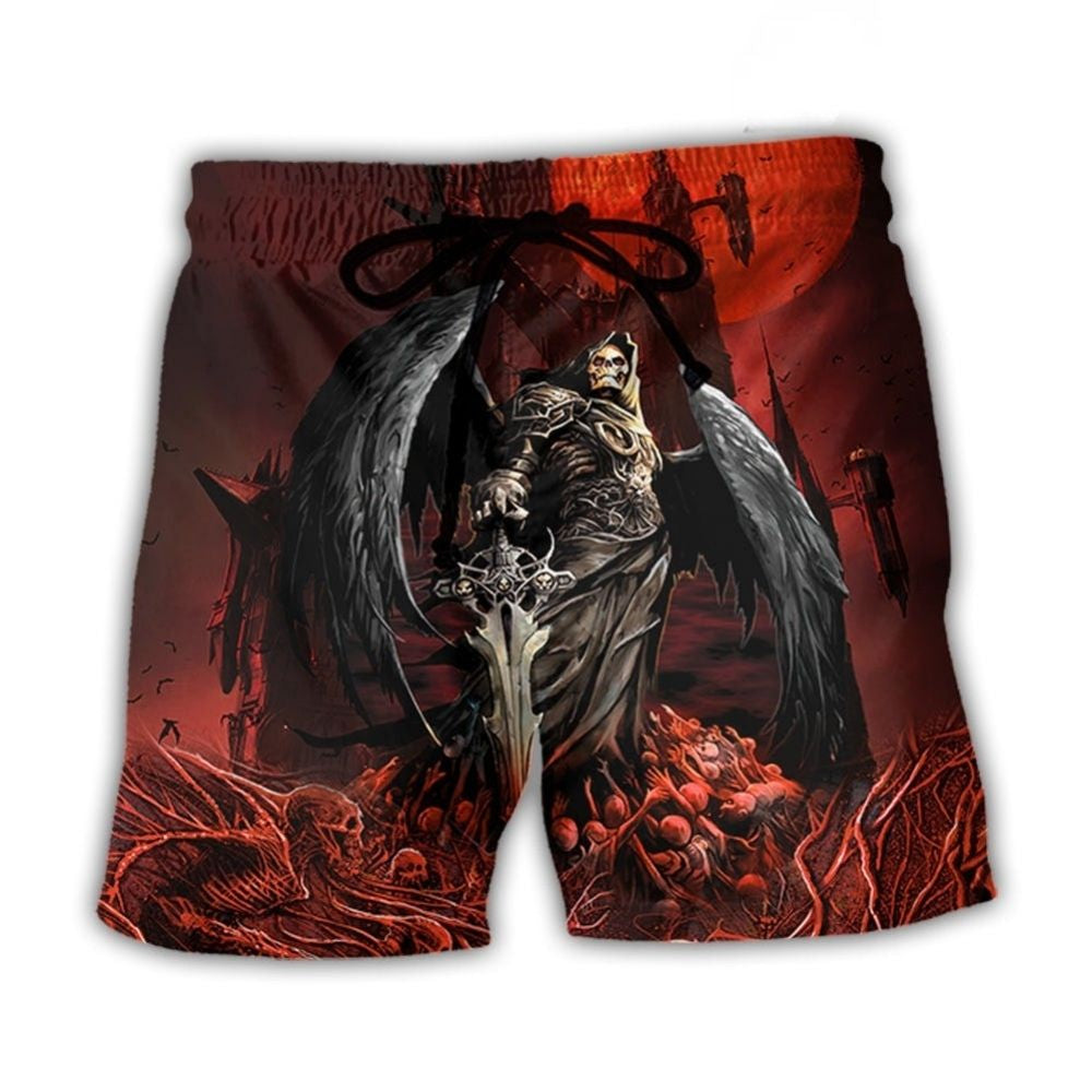 Halloween Skull Dark Blood Night Beach Shorts For Seaside Travel And Leisure And Relaxation