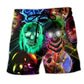 Skull Colorful Glowing Beach Shorts For Poolside Relaxation And Summer Adventures