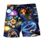 Galaxy Planet Beach Shorts For Summer Vacations And Flexible Everyday Wear