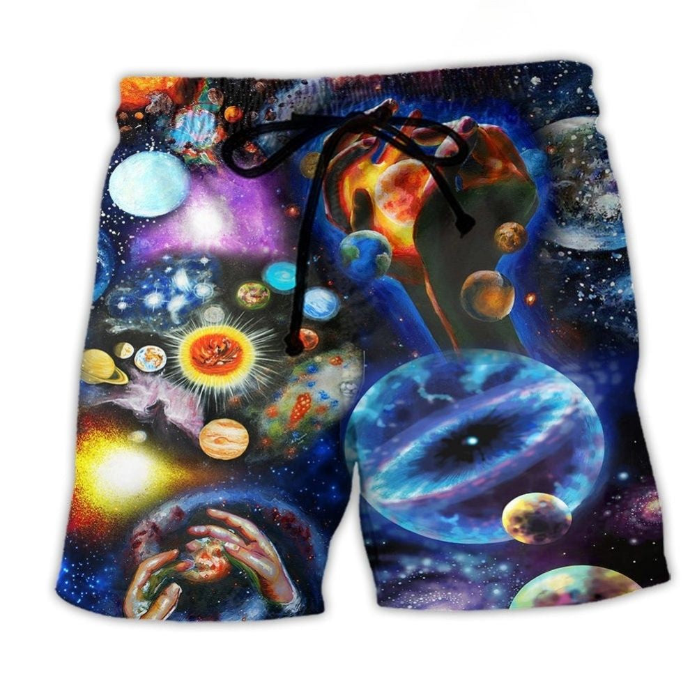 Galaxy Planet Beach Shorts For Summer Vacations And Flexible Everyday Wear