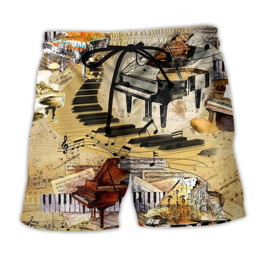 Piano Fingers Music Beach Shorts For Weekend Escapes And Relaxed Holiday Style