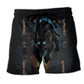 Viking Wolf Fenrir Dark Beach Shorts Pattern View For Relaxed Vacation Styling