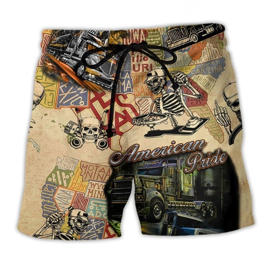 American Pride Truck Beach Shorts For Relaxed Shoreline Days And Bright Summer Outfits