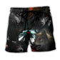 Halloween Black Wolf Dark Beach Shorts For Beach Days And Leisure And Relaxation