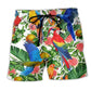 Parrot Red Grapefruit Inspired Colorful Beach Shorts For Beach Days And Everyday Comfort
