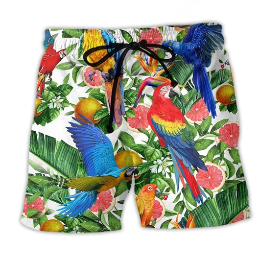 Parrot Red Grapefruit Inspired Colorful Beach Shorts For Beach Days And Everyday Comfort