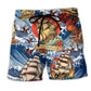 Sailing Stars Kiss The Ocean Beach Shorts Pattern View For Vacation Travel And Outdoor Fun
