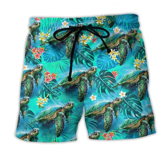 Blue Turtle Beach Shorts For Warm Weather Outings And Weekend Casual Style