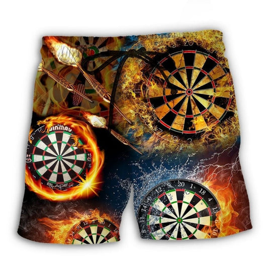 Fire Dart Action Energy Beach Shorts Pattern View For Resort Days And Outdoor Activities