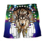 Southwestern Wolf Merry Christmas Winter Beach Shorts For Summer Vacations And Leisure And Relaxation