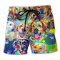 Labrador Dog Love Color Beach Shorts Pattern Detail For Sunny Outdoor Activities