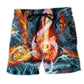 Guitar And Water Blue Music Beach Shorts For Music Festival Travel And Summer Style