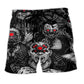 Zombie Will Work For Brains Humor Beach Shorts Pattern View For Vacation Travel And Outdoor Fun