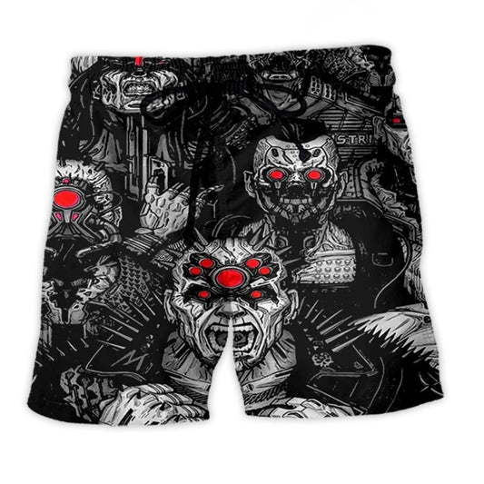 Zombie Will Work For Brains Humor Beach Shorts Pattern View For Vacation Travel And Outdoor Fun