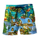 Christmas Magical Night Beach Shorts Design Detail For Seasonal Resort Style