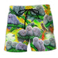 Cute Colorful Owl Family Beach Shorts For Casual Day Trips And Leisure And Relaxation