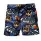 Police Christmas Appreciation Gift Beach Shorts Pattern View For Coastal Holidays And Casual Activities