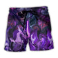 Dark Purple Dragon Lightning Beach Shorts For Coastal Adventures And Travel Ready Comfort