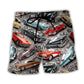 Vintage Classic Car Lover Beach Shorts Design Detail For Casual Warm Weather Outfits