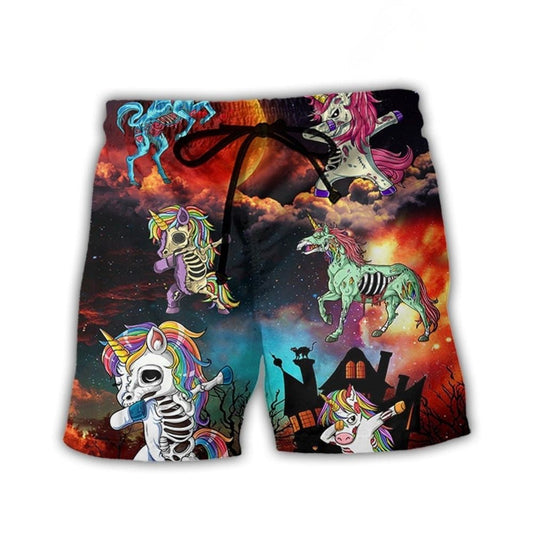 Zombie Unicorn Dabbing Beach Shorts For Outdoor Adventures And Everyday Comfort