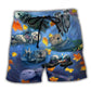 Otter Couple Maple Leaf Beach Shorts For Tropical Holidays And Easy Warm Weather Wear