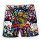 Poker American Flag Beach Shorts For Summer Vacations And Easygoing Coastal Style