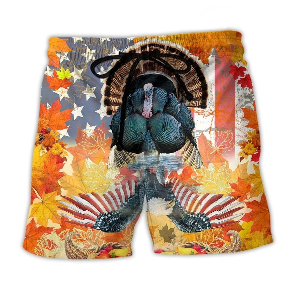 Thanksgiving Turkey Autumn Beach Shorts For Weekend Escapes And Bright Summer Outfits
