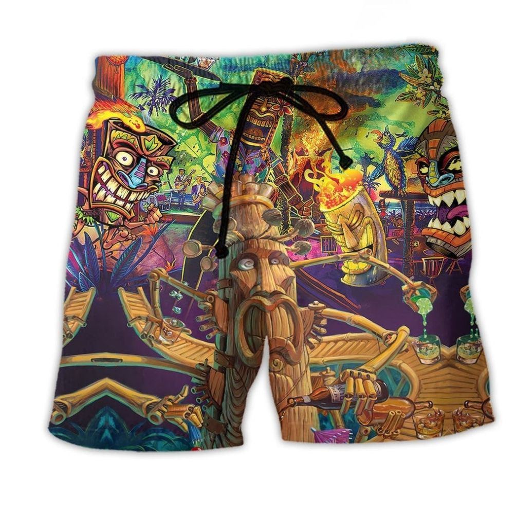 Tiki Bar Beach Shorts For Tropical Holidays And Flexible Everyday Wear
