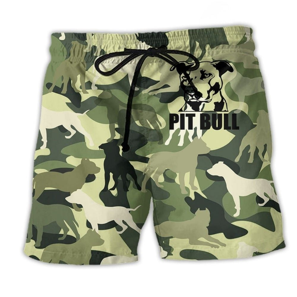 Pitbull Camouflage Minimal Beach Shorts For Coastal Adventures And Relaxed Summer Wear