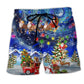 Dachshund Christmas Night Beach Shorts For Seaside Travel And Casual Outdoor Comfort