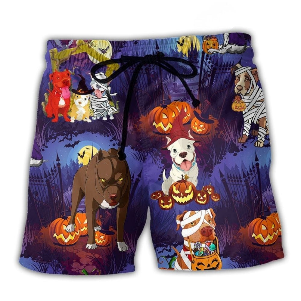 Dog Halloween Pumpkin Beach Shorts For Summer Festivals And Comfortable Daily Wear