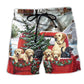 Christmas Dog Truck Homecoming Beach Shorts For Warm Weather Travel And Everyday Comfort