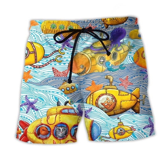 Submarine Ocean Diving Beach Shorts For Beach Days And Thoughtful Gift Giving