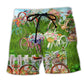 Floral Bicycle Beach Shorts For Weekend Escapes And Laid Back Daily Wear