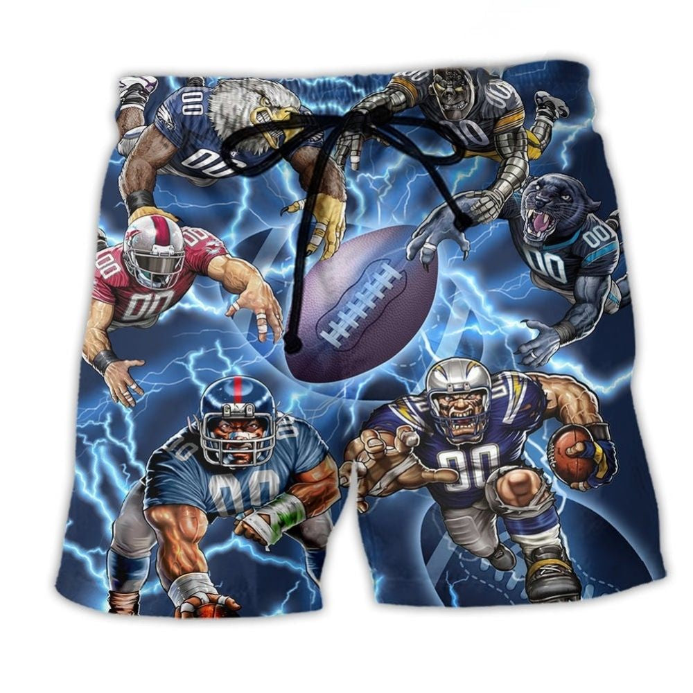 Rugby Lightning Sports Energy Beach Shorts For Summer Vacation And Coastal Travel