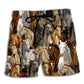 Vintage Horse Classic Beach Shorts Artwork Detail For Tropical Travel And Everyday Wear
