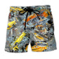 Classic Taxi Beach Shorts For Seaside Travel And Easygoing Coastal Style