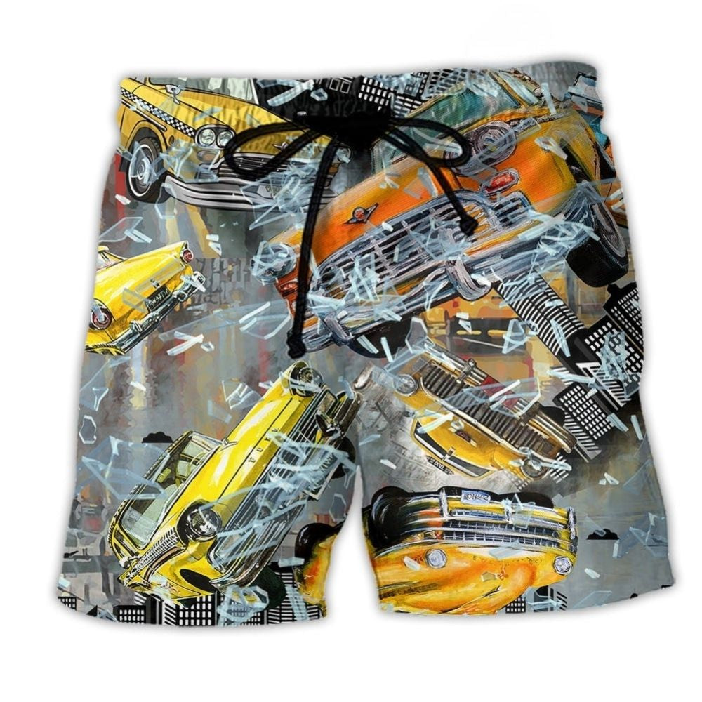 Classic Taxi Beach Shorts For Seaside Travel And Easygoing Coastal Style