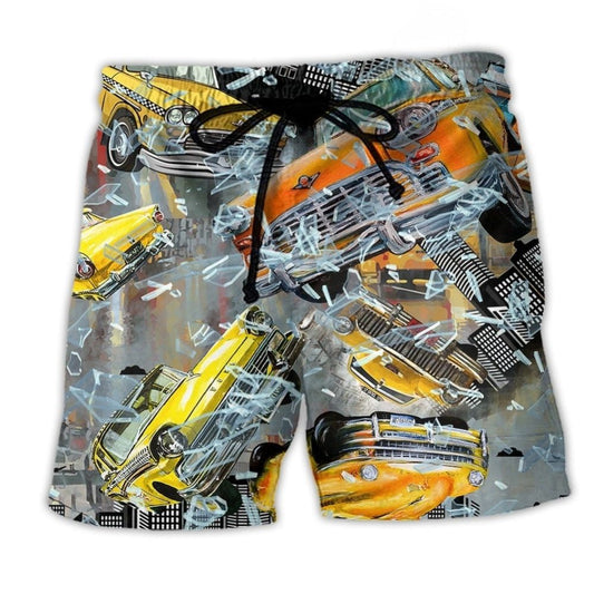 Classic Taxi Beach Shorts For Seaside Travel And Easygoing Coastal Style