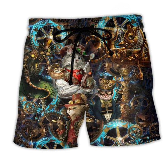 Cat Machine Beach Shorts For Tropical Holidays And Comfortable Daily Wear