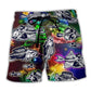 Fishing Love Christmas Night Beach Shorts Design Detail For Casual Warm Weather Outfits