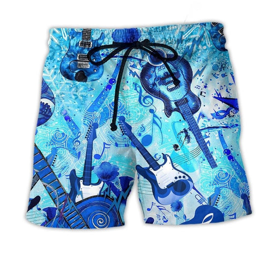 Music Artistic Beach Shorts For Music Festival Travel And Summer Style