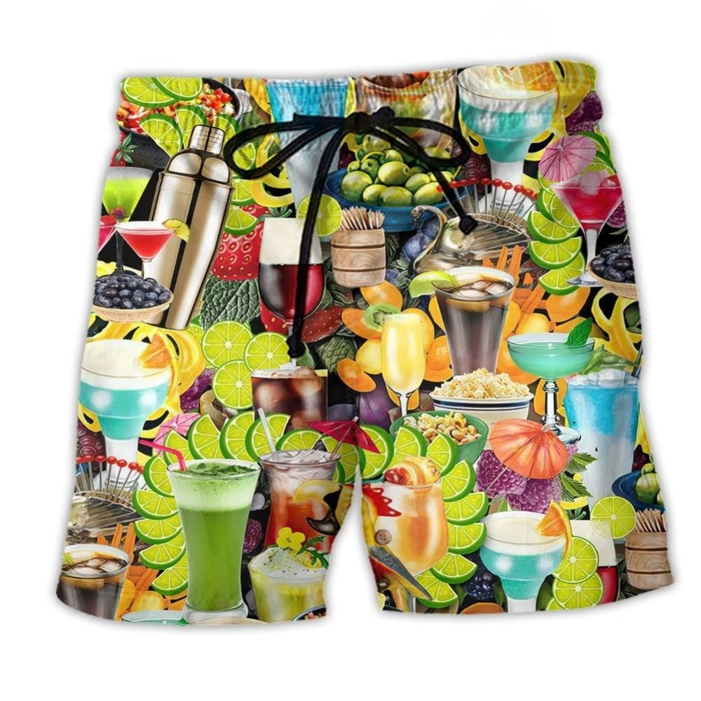 Fruit Cocktail Summer Beach Shorts For Summer Festivals And Leisure And Relaxation