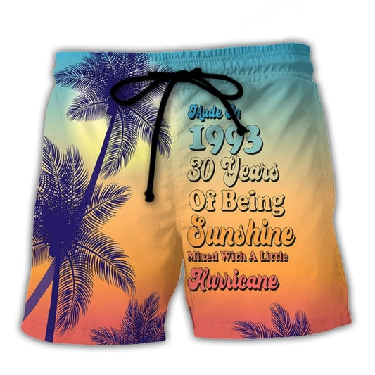 Made In 1993 Vintage Birthday Humor Beach Shorts For Warm Weather Travel And Everyday Comfort